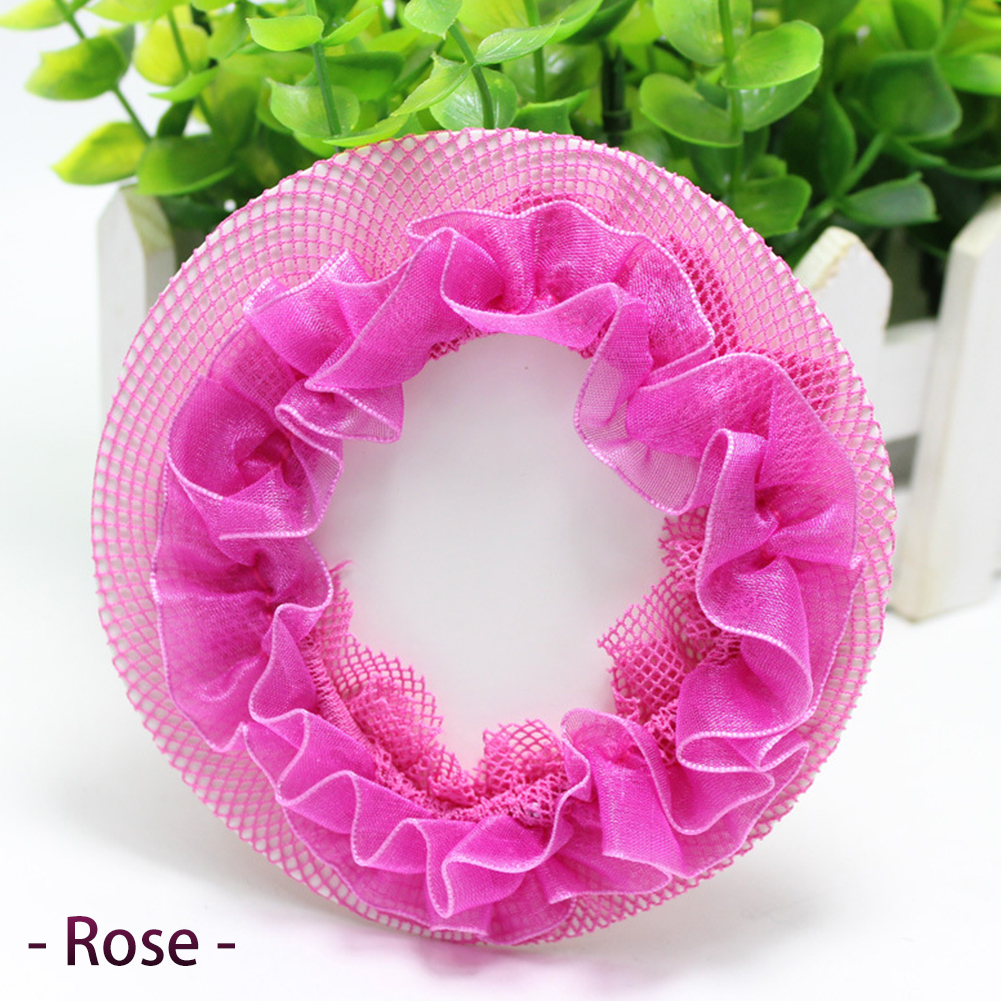 Dot fille femmes chignon couverture Snood filet à cheveux filets Latin Ballet danse patinage Crochet Snoods cheveux accessoires: Lavande