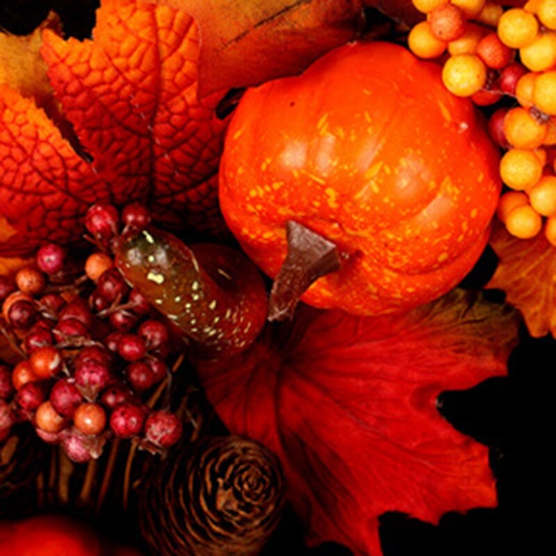 Halloween Dennenappels Esdoornblad Krans Krans Kerst Decoratie Met Verlichting