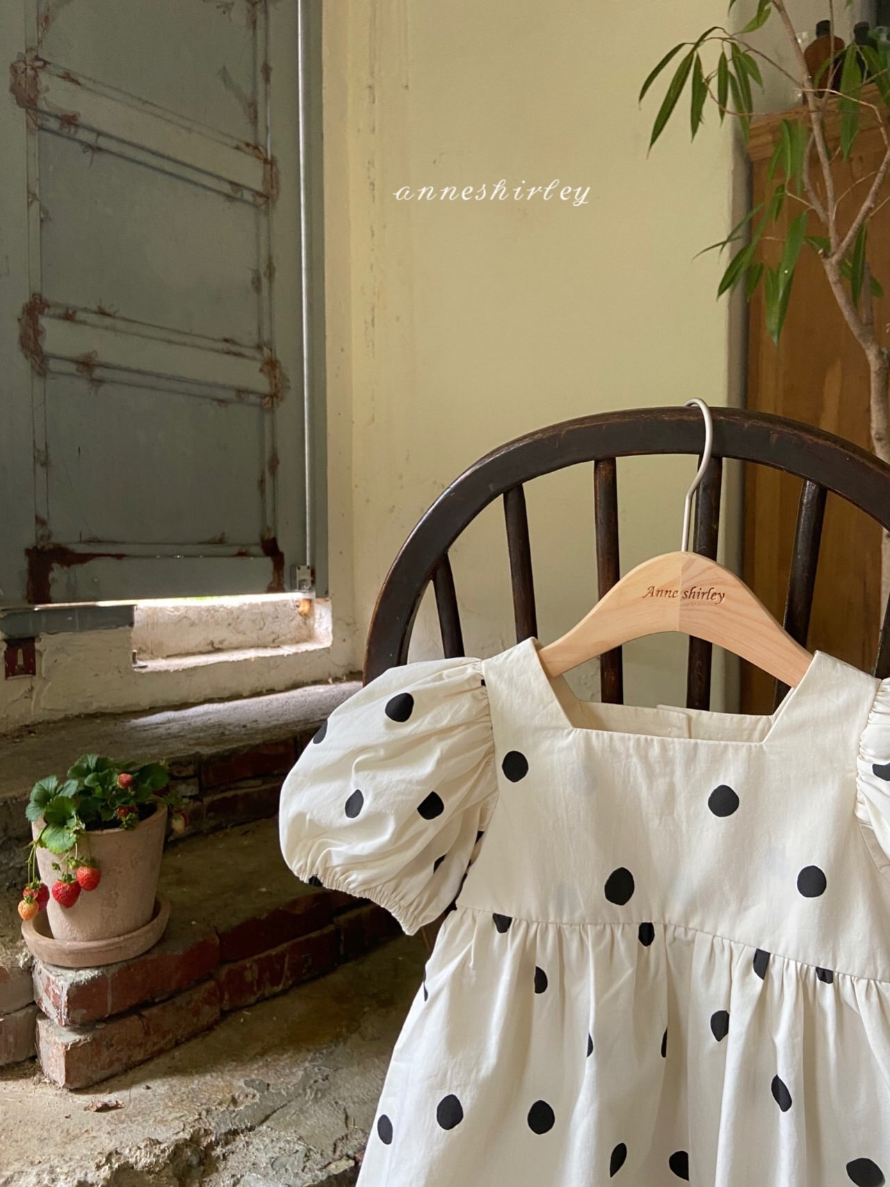 2022 Zomer Meisjes Dot Jurk Baby Bladerdeeg Mouw Jurk Mode Meisjes Kleding Dunne Katoen Vierkante Kraag Kinderen Prinses Jurk