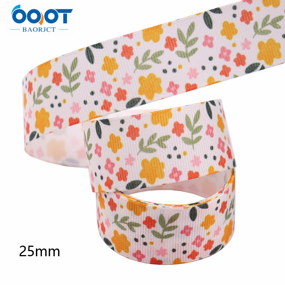 Flower Thermal Transfer Printed Grosgrain Ribbons,25mm 10Yards M-211111-2103 Wrap Bow Cap DIY Accessories Decorations: M-211111-2107