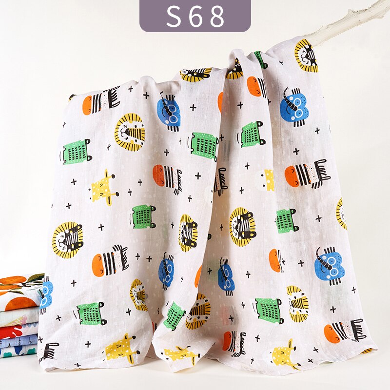 Elinfantil 100% musselina algodão swaddle bebê andando cobertor cobertura toalha de banho cobertor de ar condicionado cobertor 120 × 120cm: S68-muslin swaddle