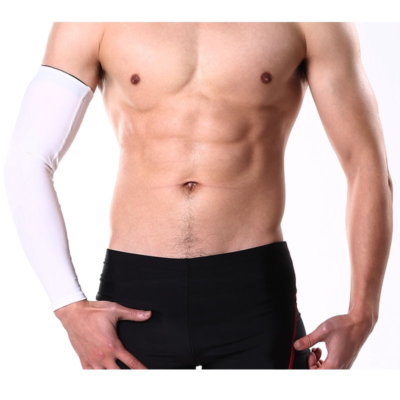 1 pc Lengthen Arm Sleeves Basketball Compression Cycling Arm Bracer Warmers Breathable Armguards Men Sports Safety
