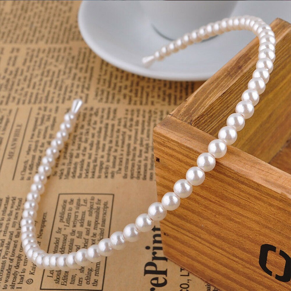 Weiß Perle Frauen Haar Hoop Haar Band Elegante Stirnband Hairband Schmuck Haar Zubehör De Novia Para El Cabello