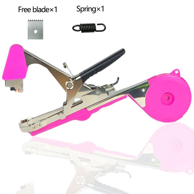 Máquina atadora manual Onnfang, conjunto de cintas de cinta para planta de jardín, Tapetool, para uvas, tomate, pepino, juego de grapas para verduras: Pink Tapetools P1