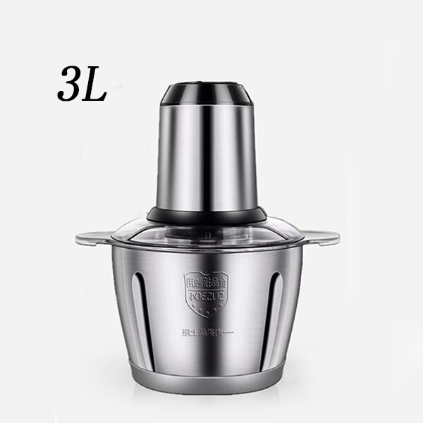 2 Speeds 300W Stainless Steel Electric Chopper 3L Capacity Meat Grinder Mincer Processor Slicer electric food chopper: 220V-silvery-3L