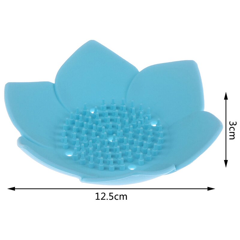 1 plato para escurrir jabón de silicona plato forma de loto Portable jabonera antideslizante bandeja de jabón Acc