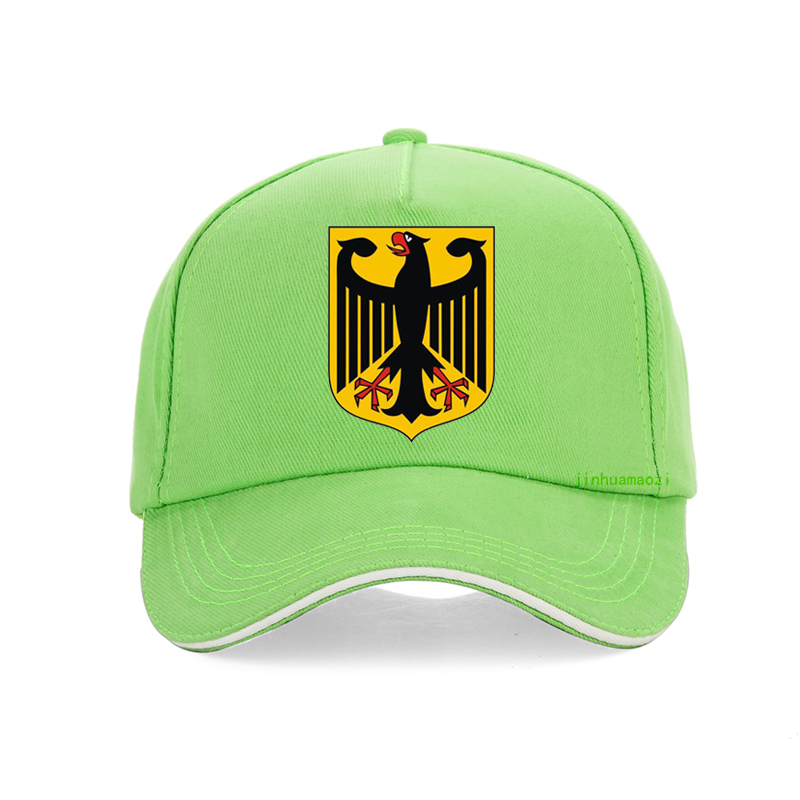 Wappen von Deutschland Baseball Kappe Neue Neutrale Baumwolle draussen Deutsche Flagge Patriot Hütte Abzeichen Männer frauen hüte knochen: Grün