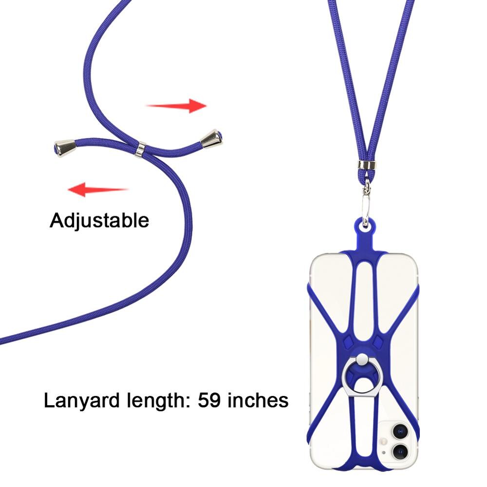 Correa de teléfono móvil bandolera ajustable correas y cordones para el cuello para las llaves de tarjeta de identificación de sujección de insignia y USB bricolaje Nylon colgar correa de llavero: Blue