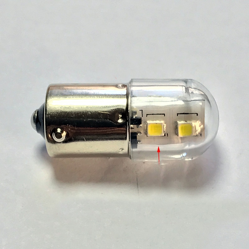 B15d ledet signal indikatorlampe pære 5w 12v 24v 110v 220v b15s enkelt / dobbel kontakt maskinverktøy alarm hvitt lys 10 stk