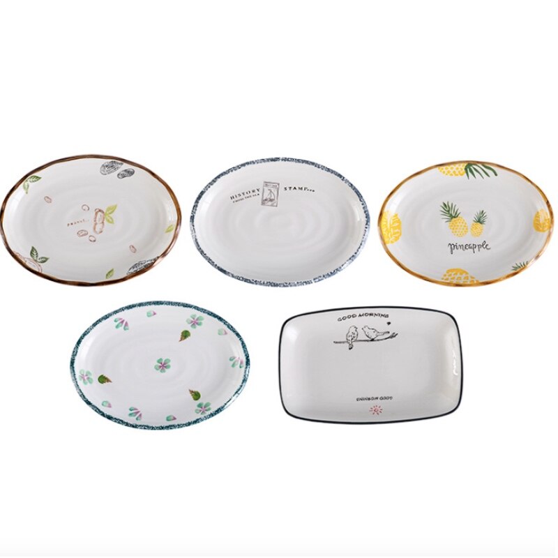 Knoedel Gerechten Thuis Keuken Vis Ovale Schotel Sushi Platen Diner Grote Keramische Barbecue Vlees Plaat Hotel Restaurant Plaat