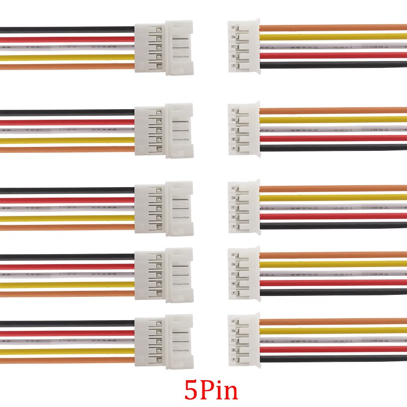 2/5/10Pair 26AWG Micro JST PH2.0mm 2-6 Pin Male Plug Female Jack Wire Connector 20CM JST PH 2.0 Electrical Wire Cable Connector: 5Pin / 2Pairs