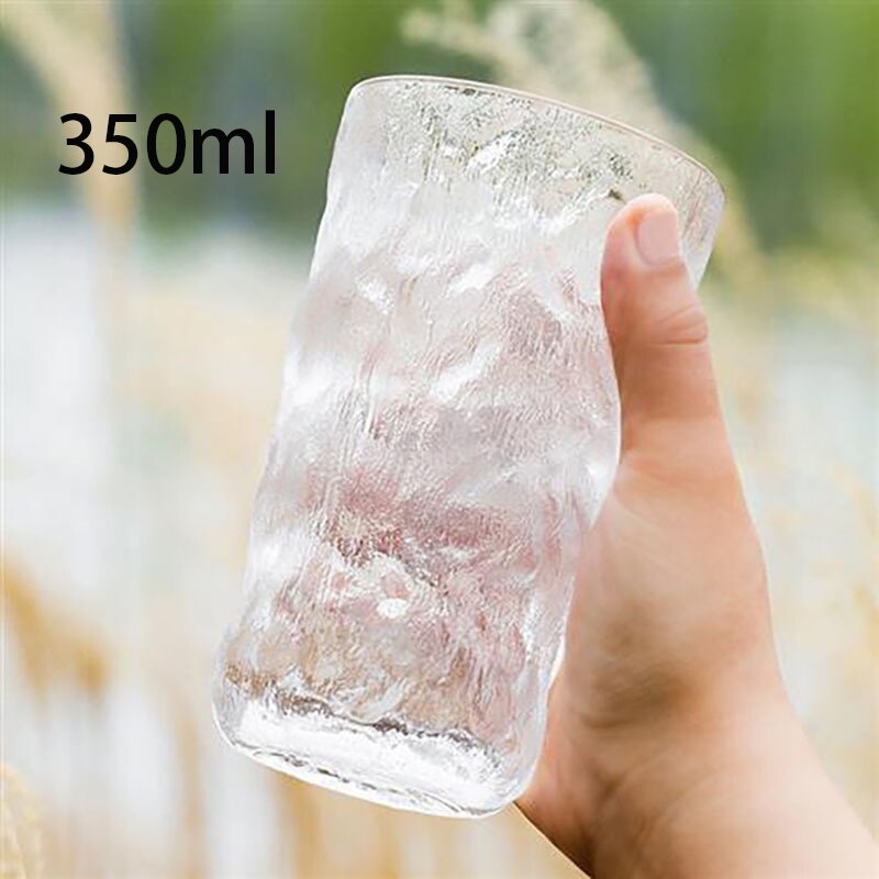 Glacier glass water glass frosted Japanese style simple milk glass beer glass juice glass coffee cup Western wine glass: 350ml