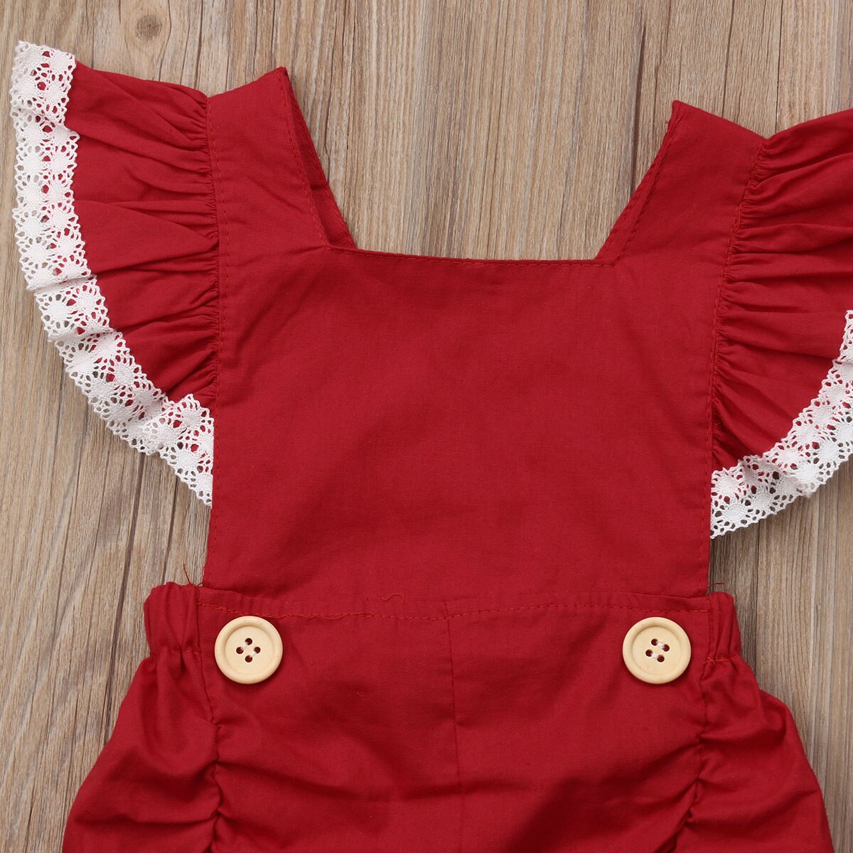 Bebê da criança do natal meninas laço macacão + bandana 2 pçs manga pétala curto sólido sem costas macacões macacão outfit 0-24m
