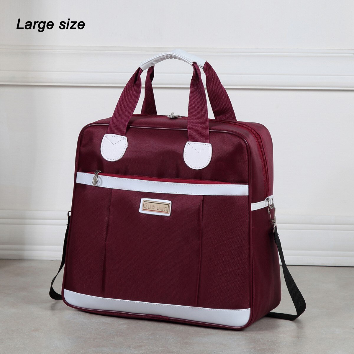 Big Travel Bag For Women Large Capacity Men Hand Luggage Travel Duffle Bags Waterproof Women Gym Oxford Duffle Bag: wine red large