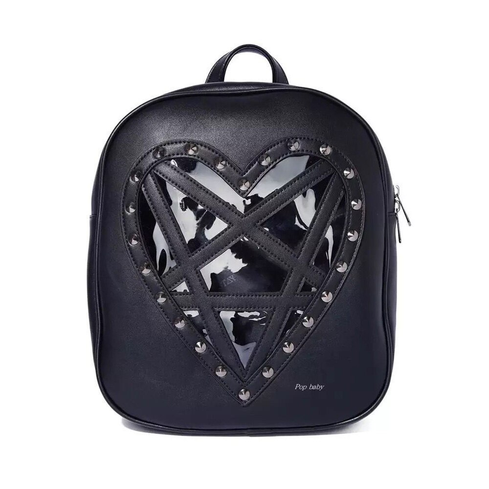 Rosetic Punk PU Leather Backpacks Women School Bags Rivet Gothic Black Pink White Teenager Casual Backpacks Travel: Gray