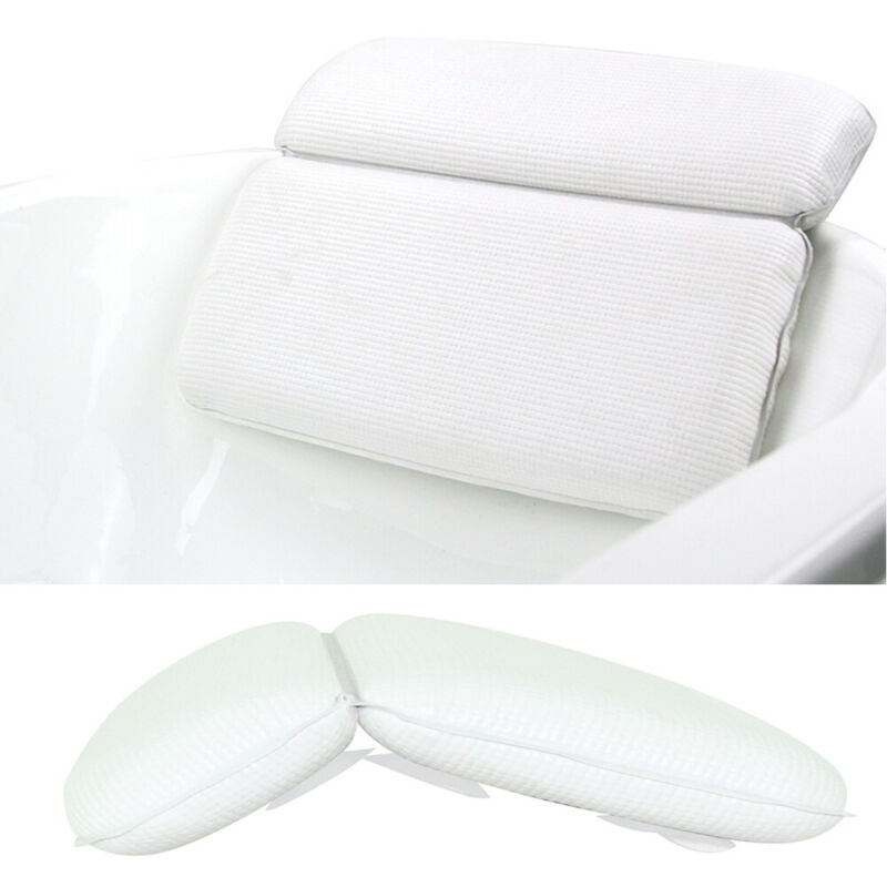 Wit Bad Kussen Thuis Spa Massage Kussen Neck & Back Rest Met Zuignap Pvc Schuim Spons bad Kussen