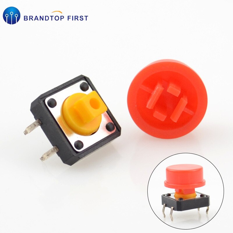12x12x7.3 mm Tactile Switches Yellow Square Push Button Tact Switch 12*12*7.3 mm Micro Switches: Red
