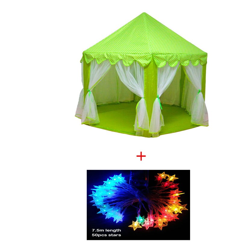 Portatile Princess Castle Gioca Tenda Giocattolo Per Bambini Attività Fata Casa bambini Indoor Outdoor Playhouse Tenda Della Spiaggia Bambino che gioca Giocattolo: green with light