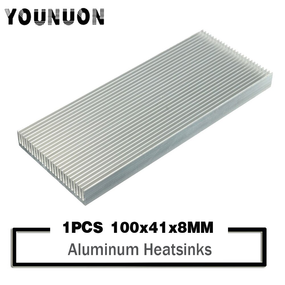 YOUNUON-disipador de calor de aluminio, 100x41x8mm, para Transistor amplificador LED de alta potencia