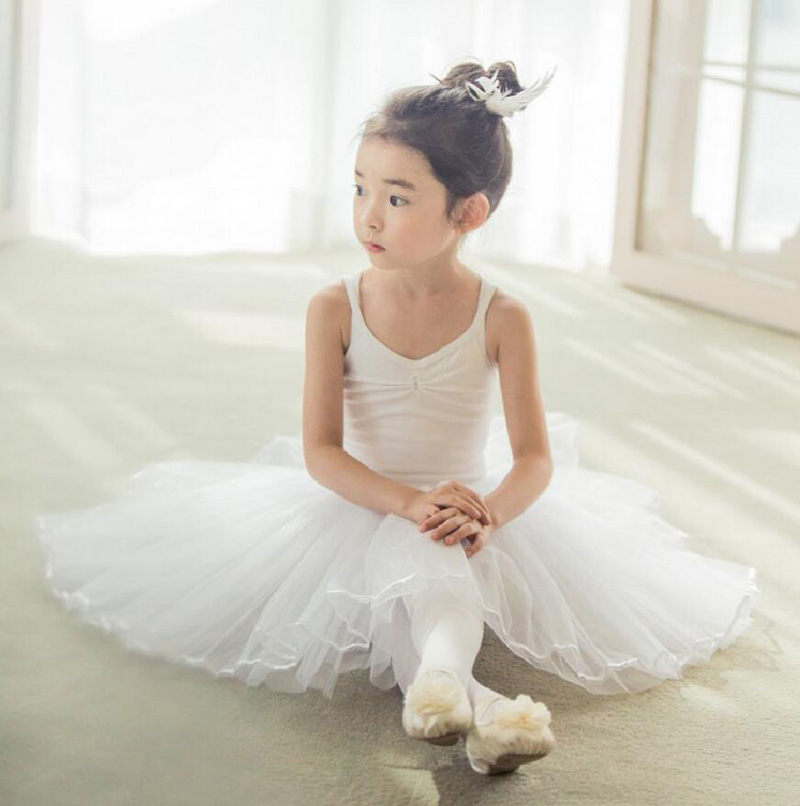 Robe de danse de Ballet pour filles, jupe de danse blanche, pour enfants, gilet, justaucorps, exercices quotidiens, , Ballet en coton, nouveauté