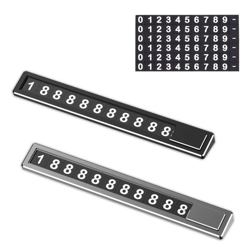 Metalen legering auto telefoonnummer kaart kentekenplaat tijdelijke parkeerkaart verborgen schakelaar telefoonplaat nummerkaart autosticker autostyling