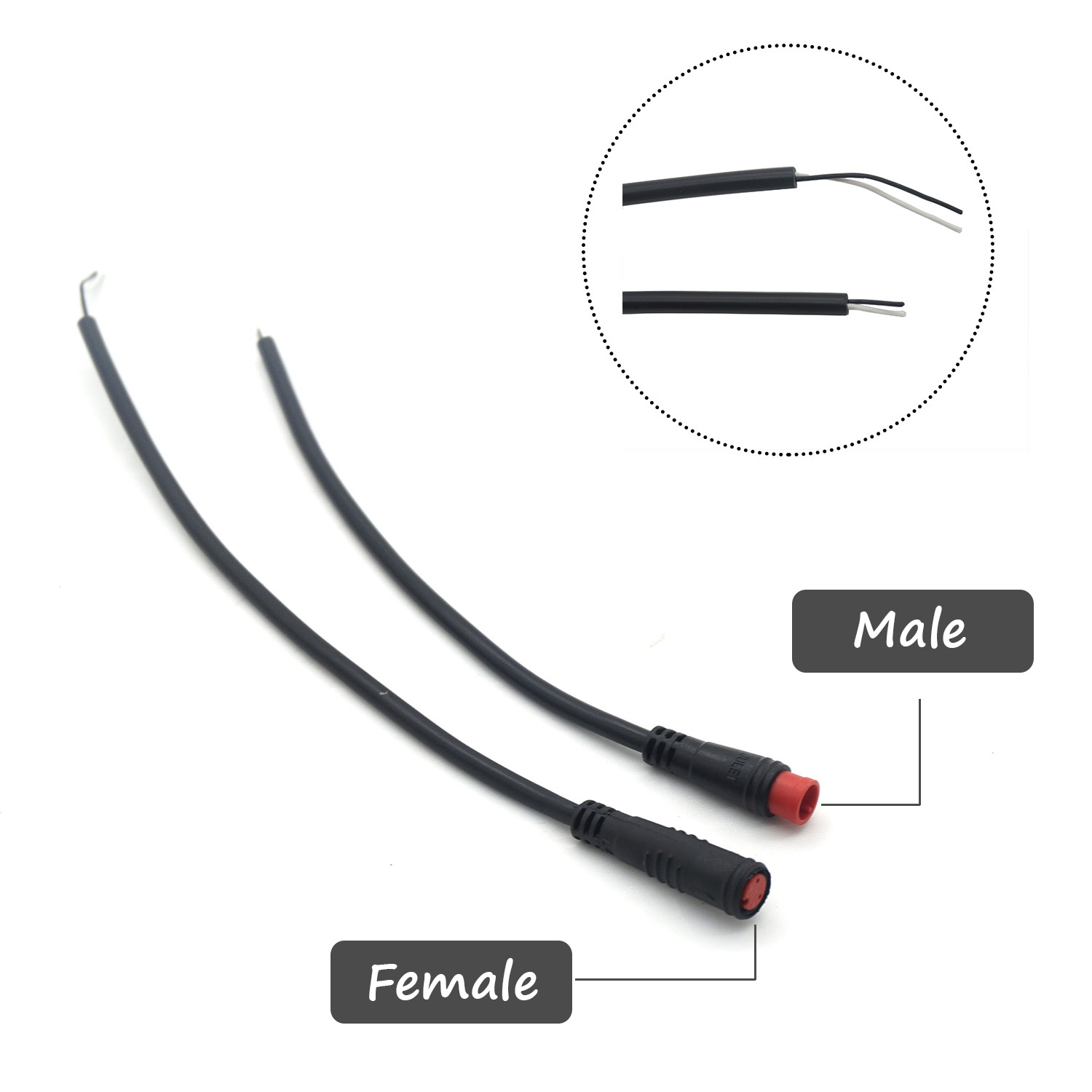 Bollfit julet kabel 2 3 4 5 stift vattentät kontakt elcykel förlängningskabel för ebike light trottle display