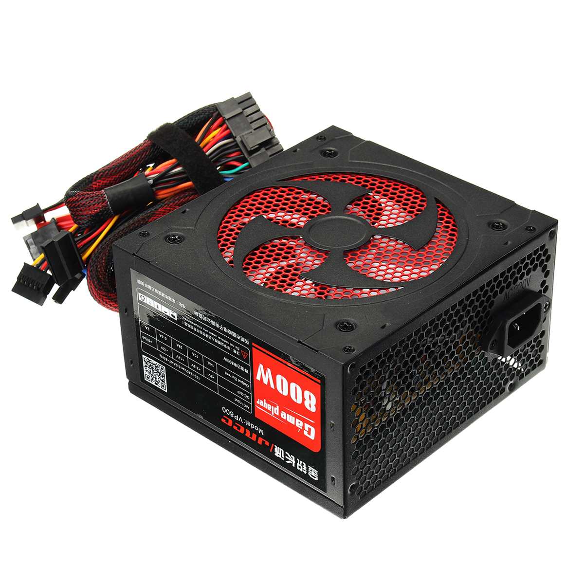 800W Power Supply Active PFC Silent Fan 12V ATX 20+4pin SATA PC Computer Power Supply for Desktop Gaming Computer EU