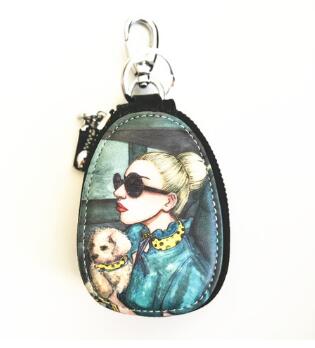 1pc Retail Universal Auto Key Cases Carton Pattern Small Wallets Cars Key Protection Bags Man's and Women's Beautiful Holders: 0004