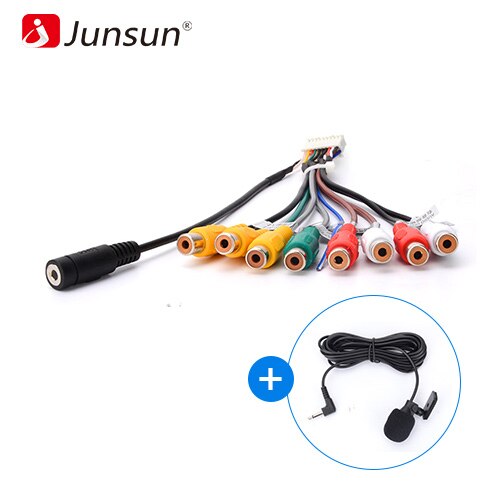 Junsun Autoradio Aux Uitgang Draad Multi Interface Adapter Rca Kabel: With Microphone