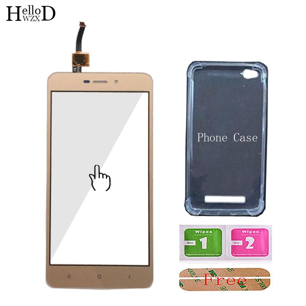 Pantalla táctil móvil para Xiaomi Redmi 4A Panel de pantalla táctil 5,0 ''pantalla Sensor de cristal frontal digitalizador piezas y herramientas funda de teléfono libre: Gold No Tools