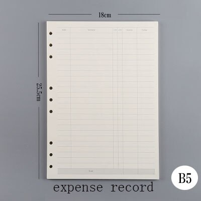 A4 B5 45 sheets monthly/weekly/TO DO filofax paper, planner papers refills, A4 Engineering drawing paper: B5 Expense records