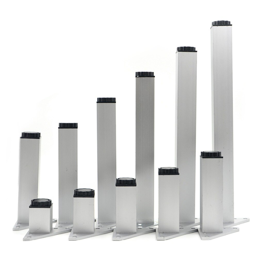 4 st 40cm möbelben skåpfötter aluminium metallbord justerbar triangelbas med skruvar