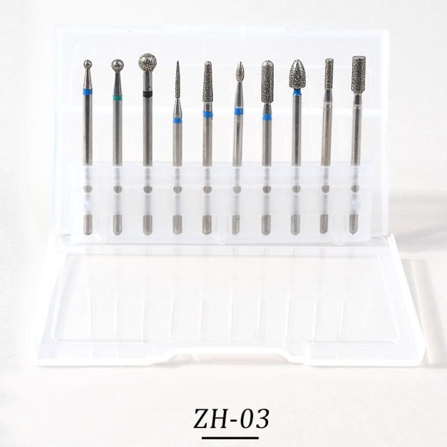 10 Stks/doos Nail Cone Tip Keramische Boren Elektrische Cuticle Schoon Rotary Voor Manicure Pedicure Slijpen Hoofd Sander Tool: C