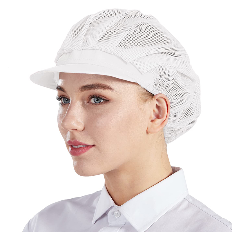 2pcs or 5pcs Kitchen Cooking Hat Food Service Mesh Cap Catering Elastic Working Hats Women Men Hair Cover Caps Workshop Hat