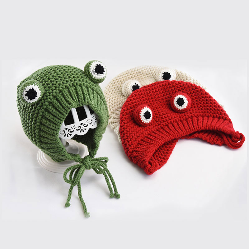 Cute Frog Dog Hat Cozy Crochet Dog Hat Warm Winter Dog Hat Puppy Hat Small Knitted Dog Hat Costume Knit Cap for Large Dog