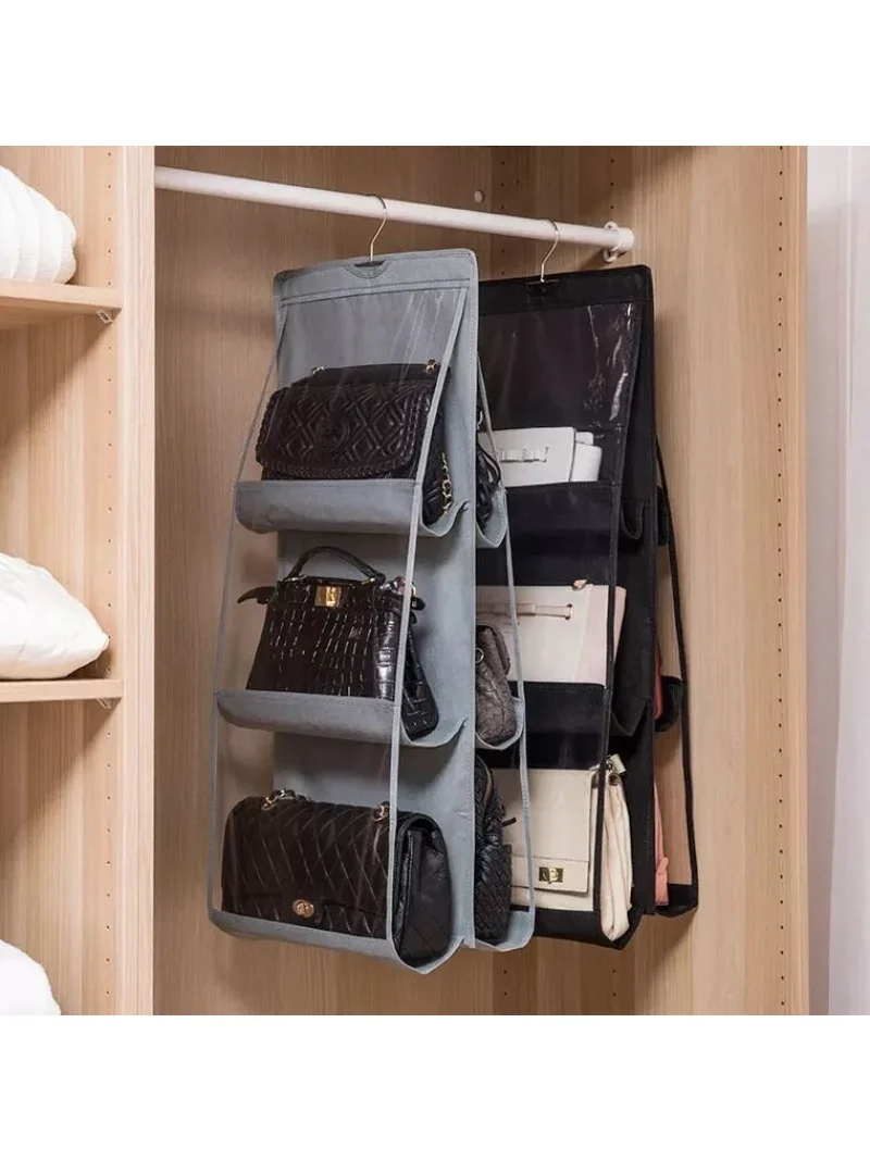 Handtaschen-Organizer zum Aufhängen, Geldbörsen-Organizer für Schrank-Organizer, Taschenaufbewahrung, Kleiderbügel, Oxford-Stoff, Schranktaschen-Organizer