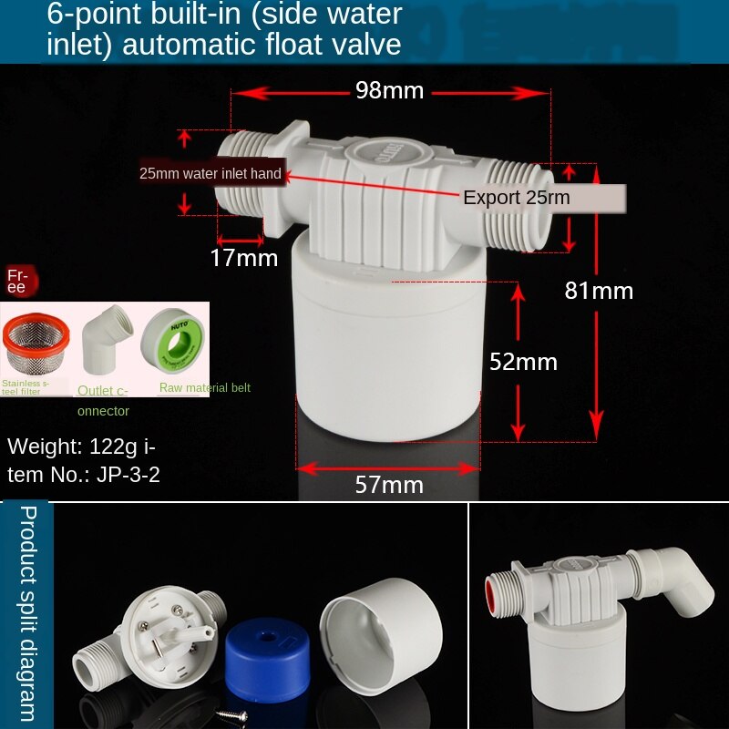 1/2in 3/4in 1 zoll automatische wasserstand Regler schweben Ball ventil Solar- wasser Panzer wasser turm Schwimmbad wasser einlass schalter ventil: JP-3-2