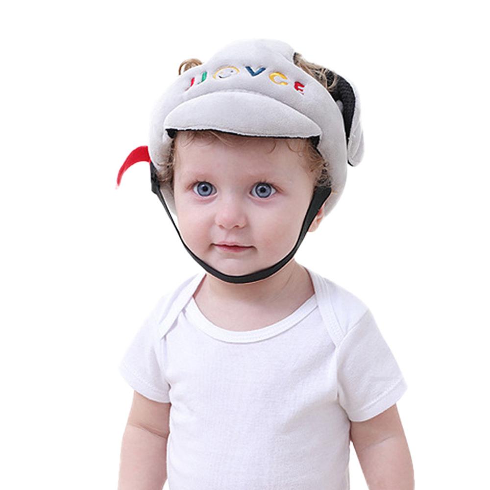 Baby hoed Beschermende Helm Jongen Meisjes Anti-collision Sport Zachte Hoed Baby Peuter veiligheid cap voor Wandelen шапка детская # 3F: Grijs