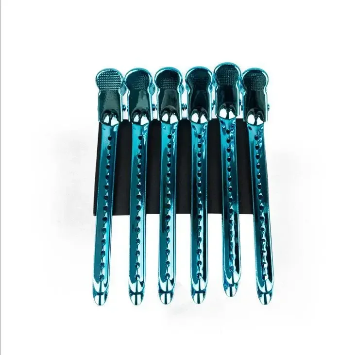 12pcs Alligator Hair Clips Hairdressing Clamps Steel Hairpins Hair Claw Barber For Curly Hair Style Partition Clips: Silver