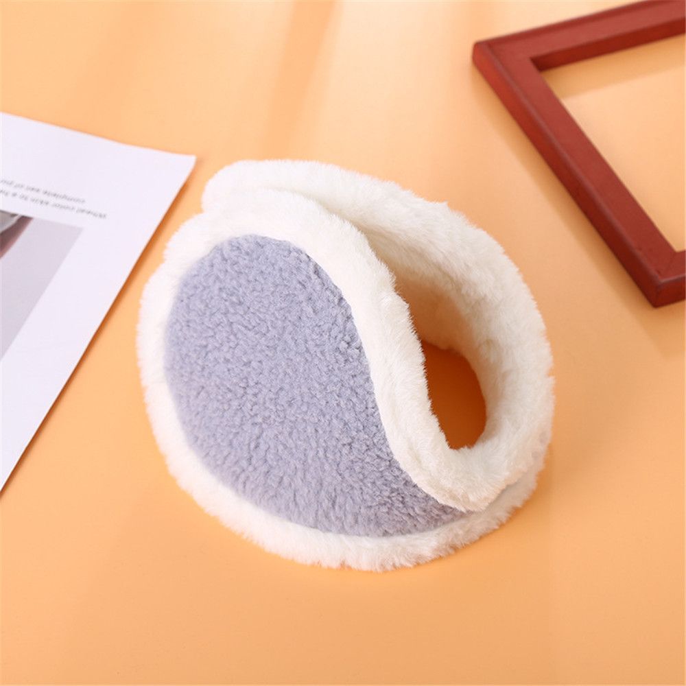 Paraorecchie invernali in cashmere caldo paraorecchie in peluche per uomo e donna indossano scaldamuscoli dopo la piegatura per prevenire paraorecchie fredde e calde: grey