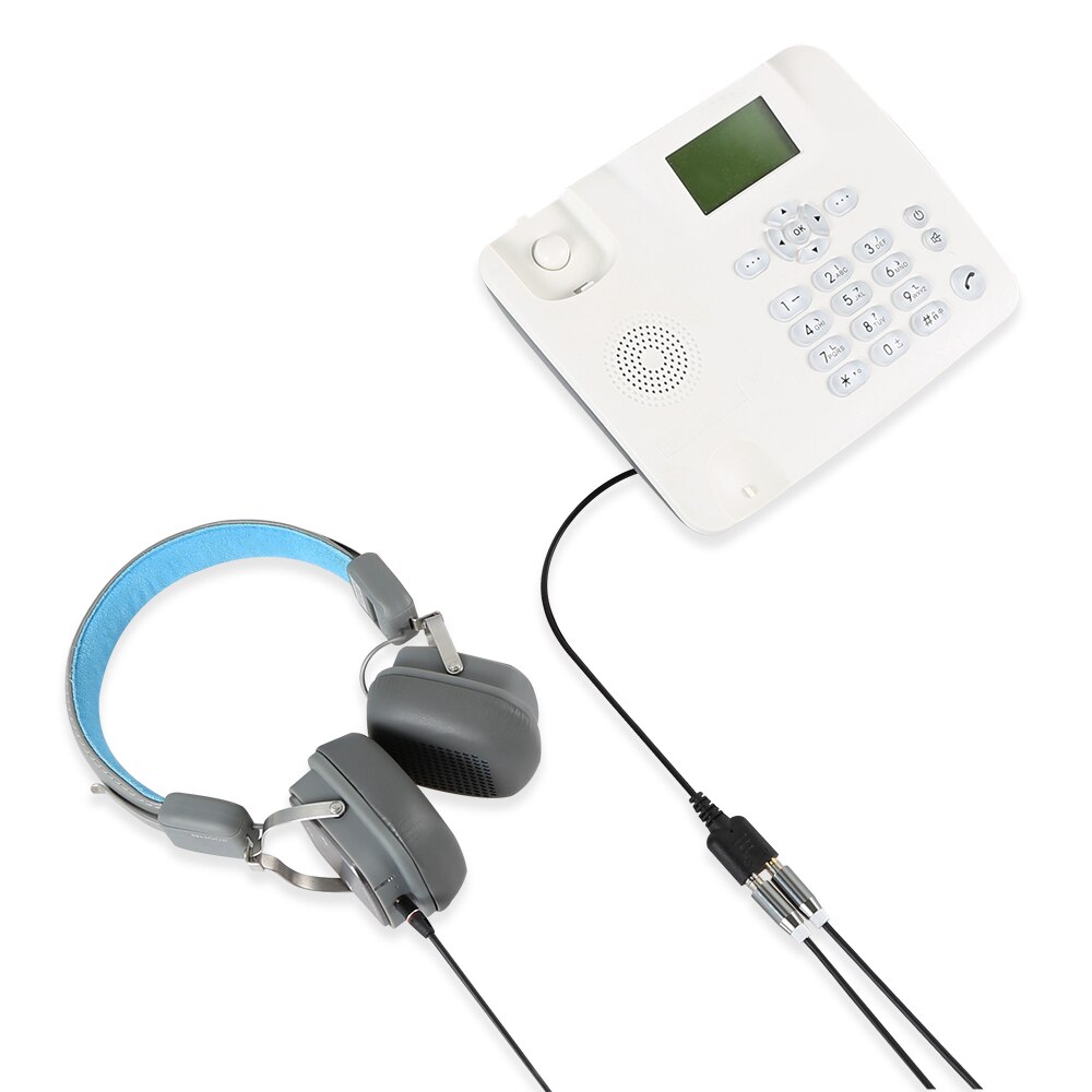Electop novo 1pc 25cm duplo 3.5mm áudio jack fêmea para macho rj9 plug adaptador conversor cabo computador fone de ouvido telefone usando