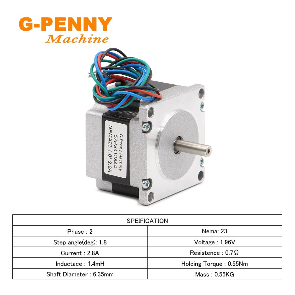 NEMA23 Stepper Motor 57HS4128A4 2.8A 0.55N.m 78Oz-in 4 Wires Hybird CNC Stepper motor For CNC machine 3D printer Stepper Motor