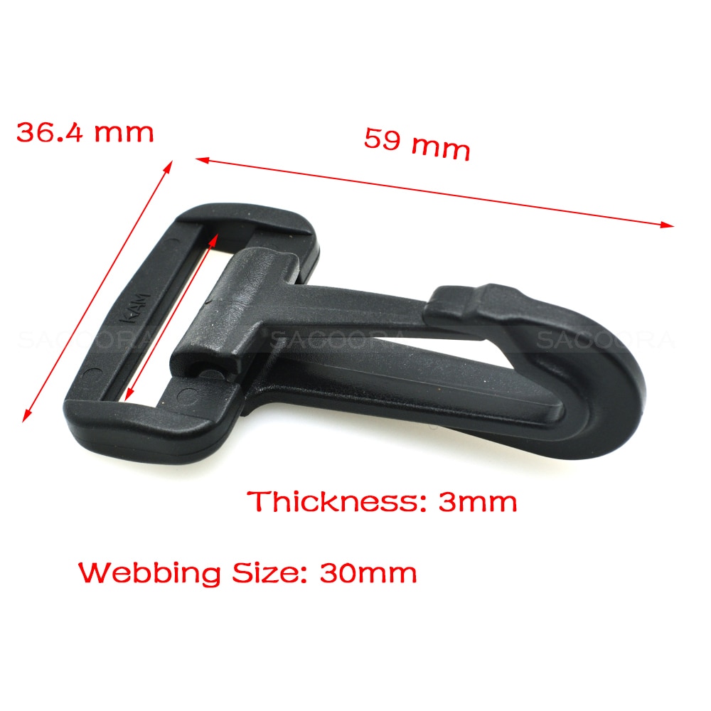 2pcs Olecranon hook Plastic Snap Hooks Rocker Style For Backpack Strap Paracord Lanyard Webbing 20mm 25mm 30mm 38mm 50mm
