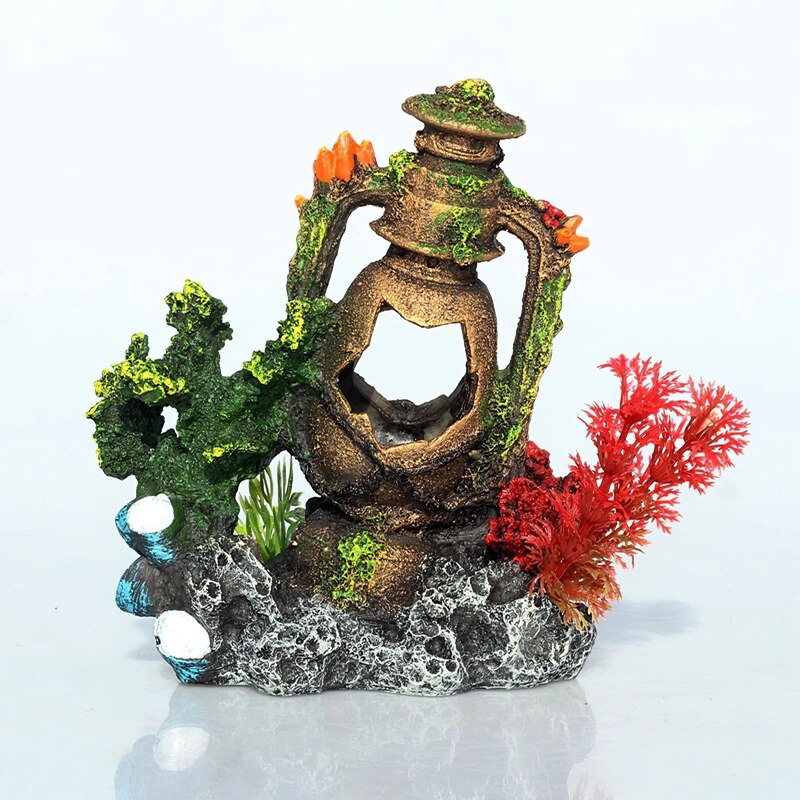 Aquarium Ornamenten Vis Landschapsarchitectuur Aquarium Aquarium Decoratie Hars Ambachten Decoraties Coral Olie Lamp