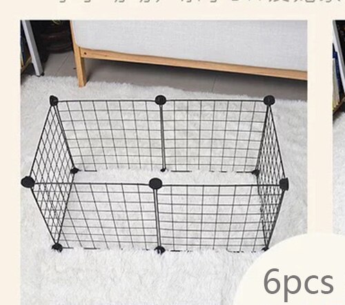 Sammenleggbar kjæledyr lekegrind jern gjerde valp kennel hus trening trening valp kattunge plass hunder forsyninger kaniner marsvin bur: 6 stk