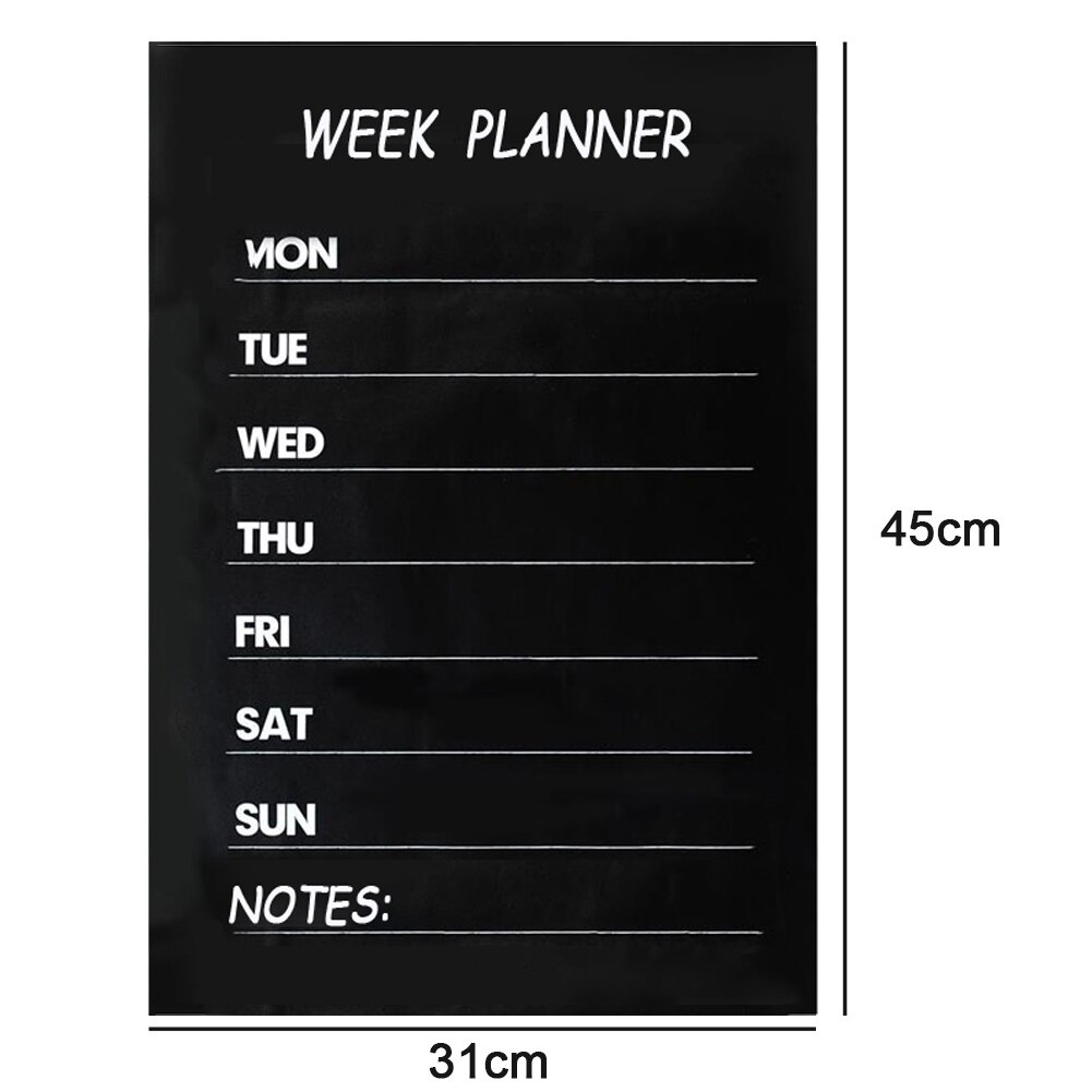 45*31cm Weekly Planning Blackboard Sticker Planner Calendar Essential Memo Chalk Board Blackboard Complement Livingroom Bedroom