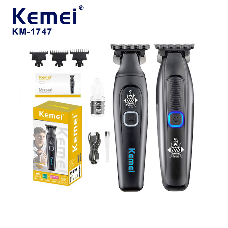 Kemei1747 Electric Hair Cutting Machine Cordless Hair Clipper Rechargeable Beard Trimmer Man Carving Clipper Barber