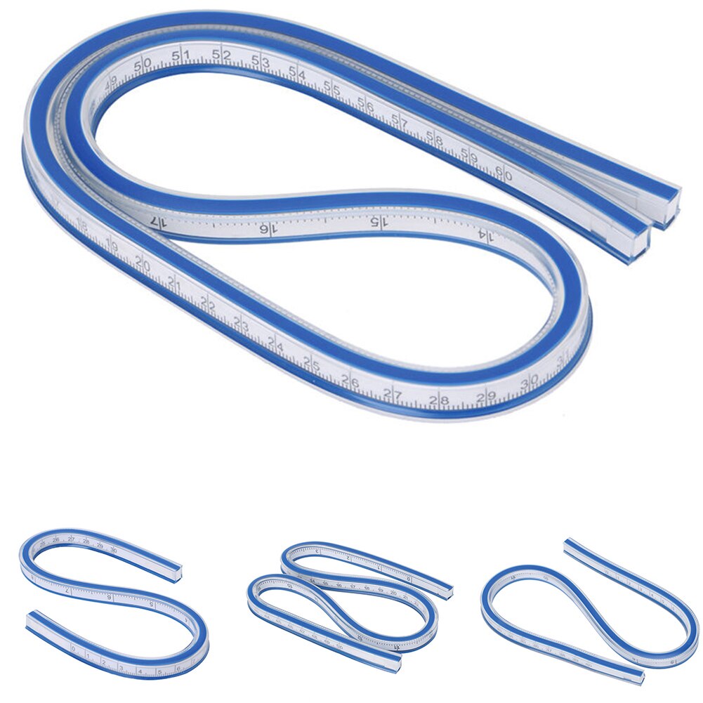 30CM 40CM 50CM 60CM Flexible Curve Ruler Drawing Paint Bendy Curve Measure Drafting