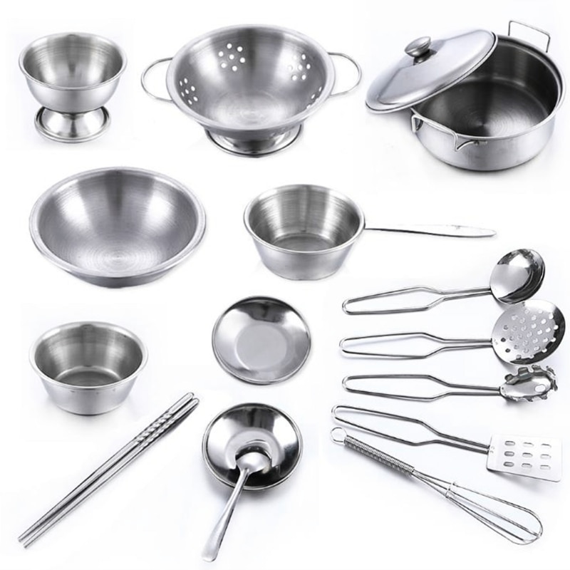 25 pz in Acciaio Inox da Cucina Utensili da Cucina mini Utensili da Cucina Casa Del Gioco Del Giocattolo