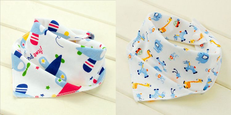 2Pcs/Set Muslin Baby Bibs Burp Double Layer Cotton Saliva Towel Bandana Newborn Scarf Infant Triangle Scarf Bib Apron: 03